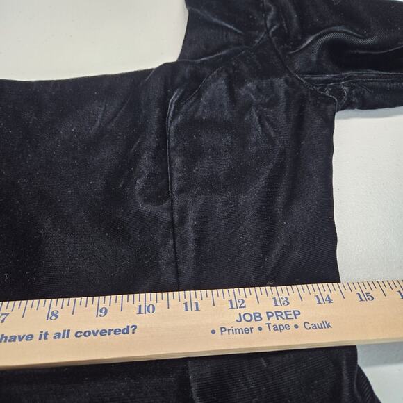 VTG Velvet Top Vtg Sz 7/8 Black Low Back Satin Bow Formal Goth M - Picture 12 of 16